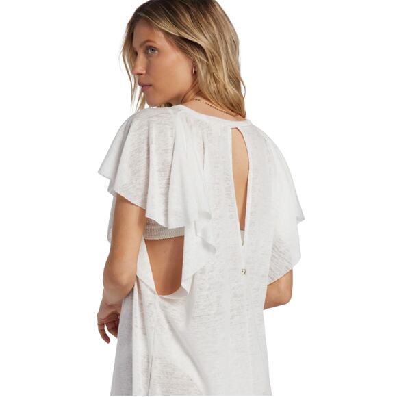 Billabong  Out For Waves Cover-Up Dress Sheer XS White - Picture 3 of 9